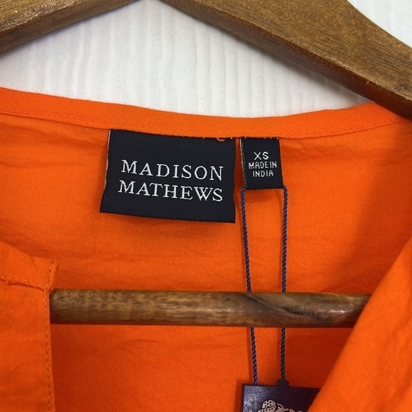 Madison Matthew’s - NWT Sara Mini Bright Orange Teal Tassel Mini Dress Size XS - Picture 9 of 12